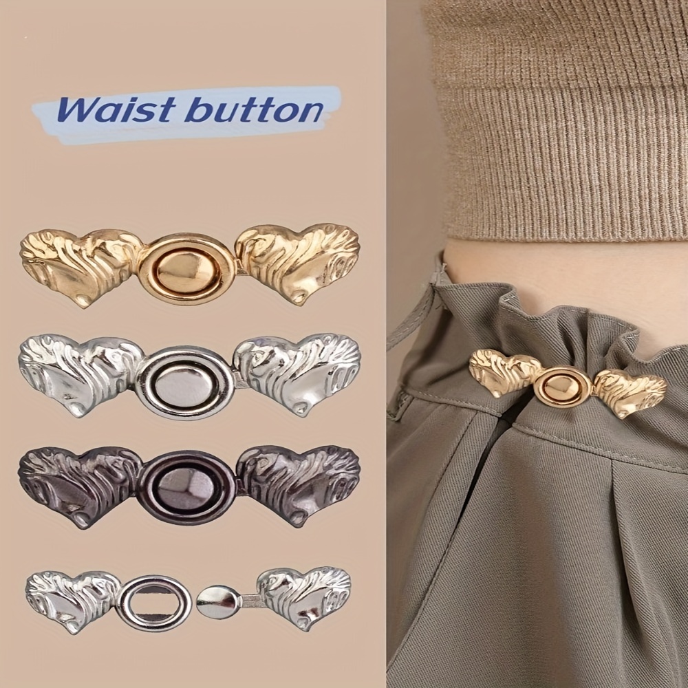 2Pcs (Gold) Jean Tightener for Waist Adjustable Pant Button Pins