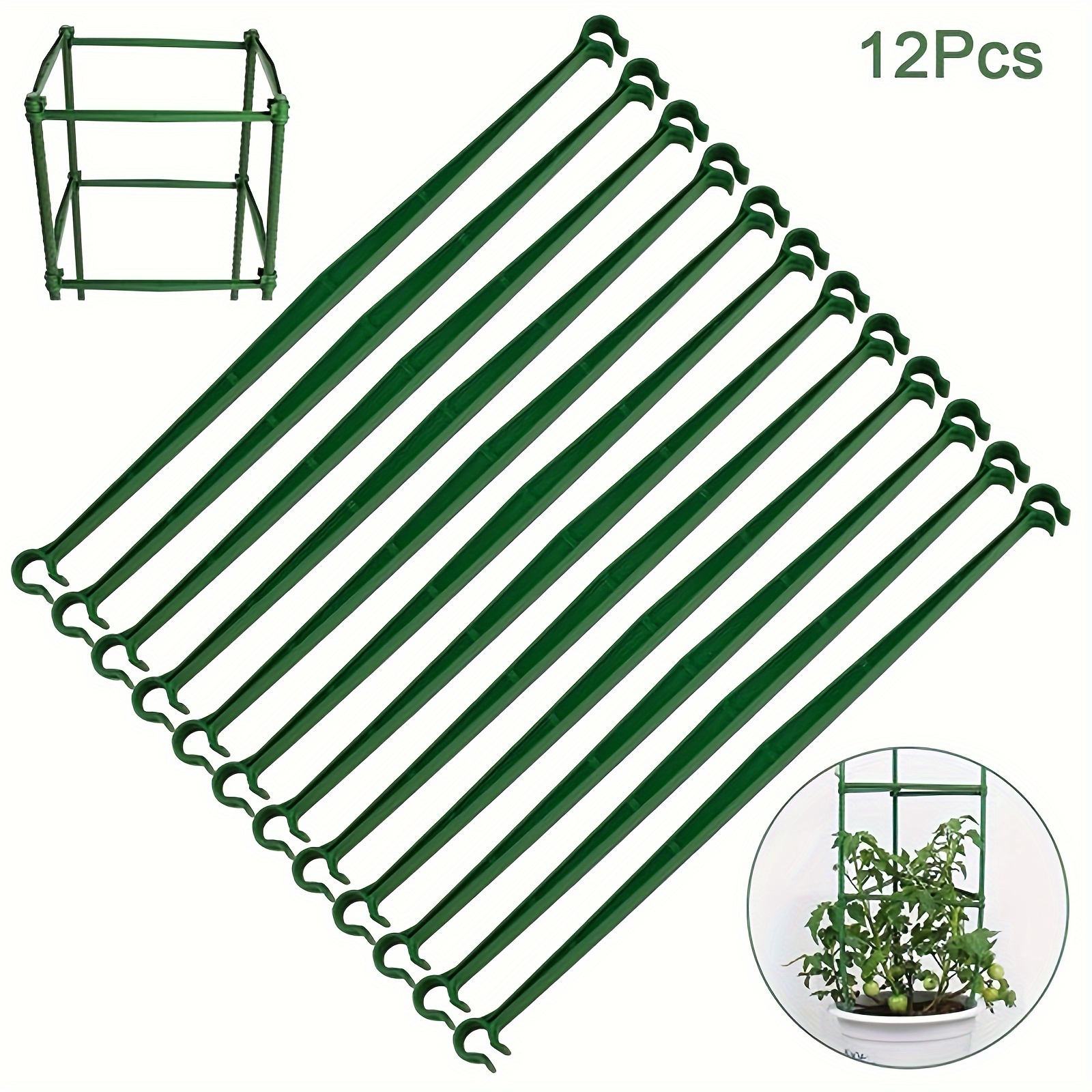 

12pcs, Garden Vegetables Stakes, Plant Cage Support Tomato Cage, Plant Stand Holder Racks Growing Frame, Plant Support Structures For Garden Outdoor Yard Plants Supplies