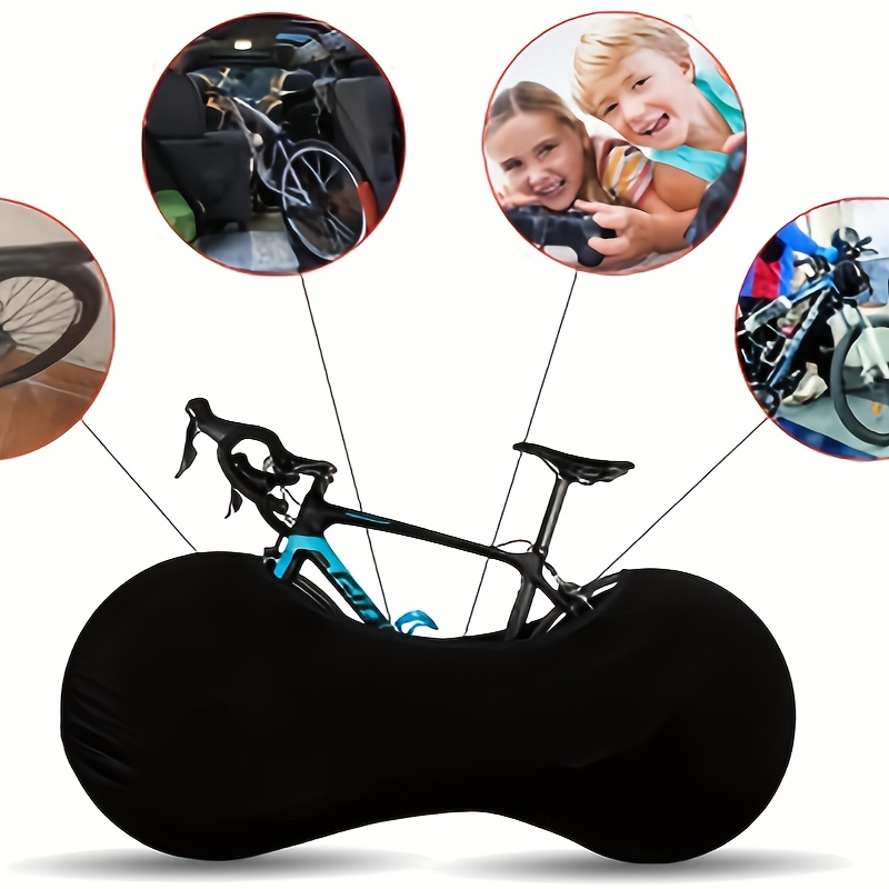 Housse de roue de vélo, sac de rangement de vélo intérieur anti-poussière,  housse de roue de vélo élastique lavable - Paquet de pneu de roue dentée à  gratter pour VTT, route, VTT 