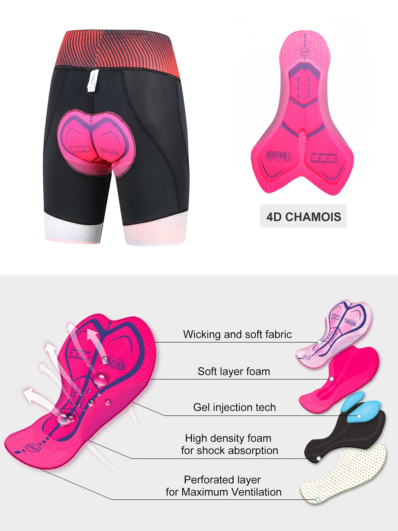 Women's Cycling Underwear 3D Padded Bike Shorts Biking Chamois