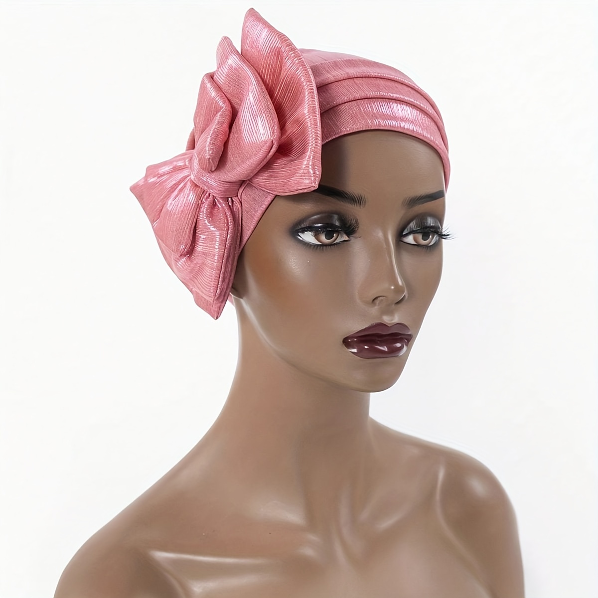 1pc Women's Solid Color Pleated Headwrap Basic Classic Scarf