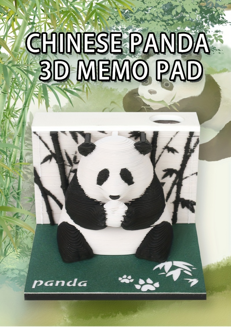 1pc Creativo Simpatico Panda 3d Nota Adesiva Decorazione - Temu Italy