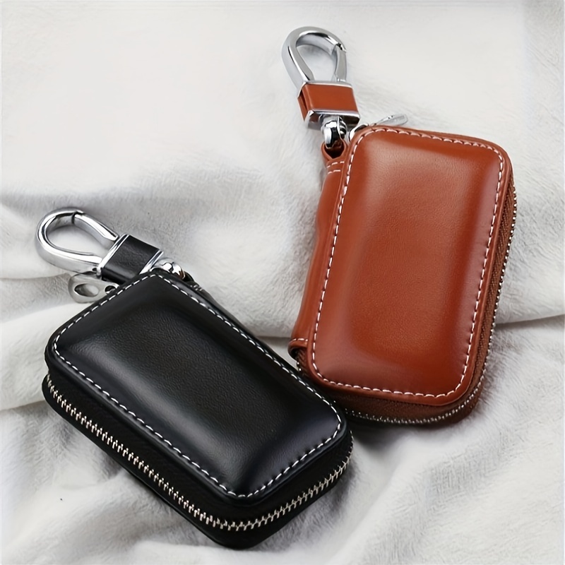 Large Capacity Leather Simple Key Bag Keychains, Men's Waist Hanging Key  Holder Car Key Case - Temu