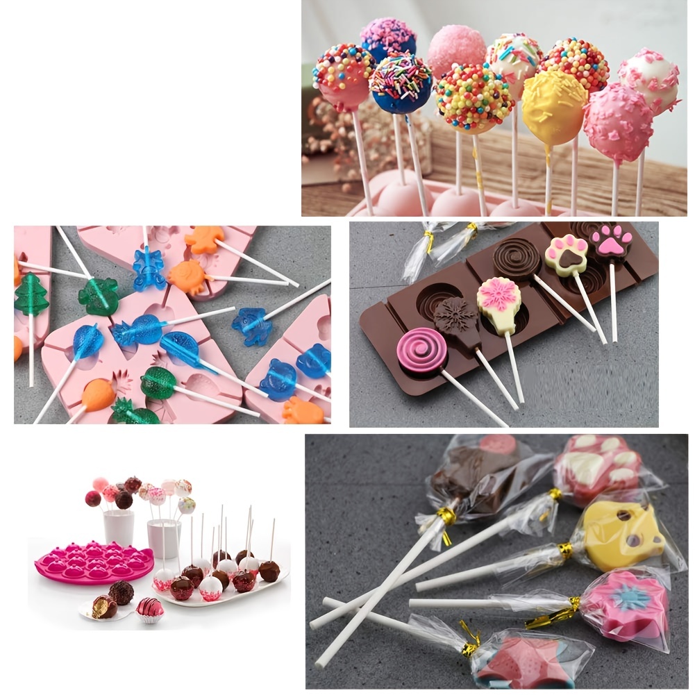 100 Pieces 6 inch Plastic Swizzle Sticks, Clear Stirring Rod ,Lollipop Sticks for Cake Topper, Candy, Cake Pops Chocolate, Size: 3