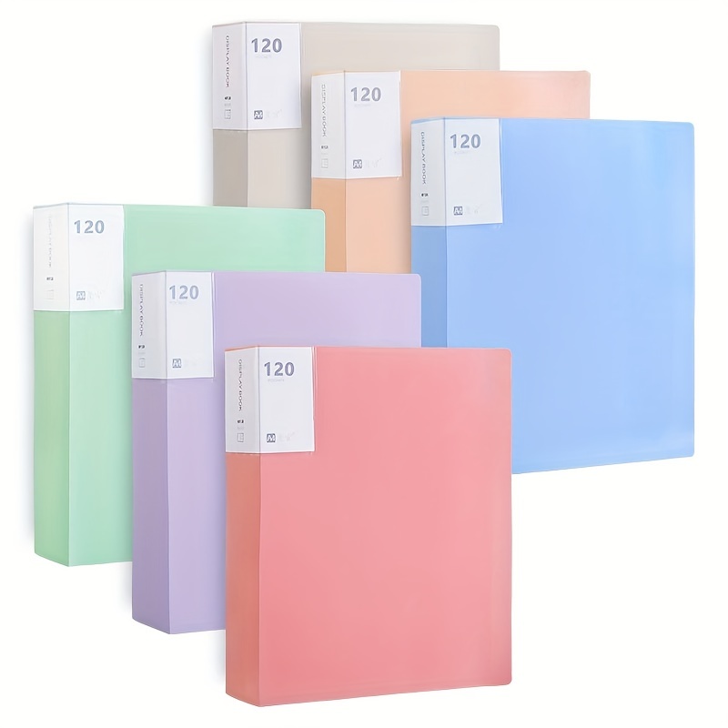 

6pcs, Multiple Colors, 120 Pages, A4, Waterproof, Transparent Insert Bag, Easy To Sort, Student, Office, Office Supplies, Thickened File Bag, Archive, Folder