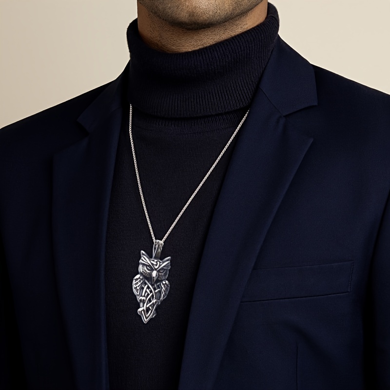 1pc viking   pendant titanium steel necklace for men women biker no fading no allergies hip hop punk rock fashion sweater chain jewelry details 1