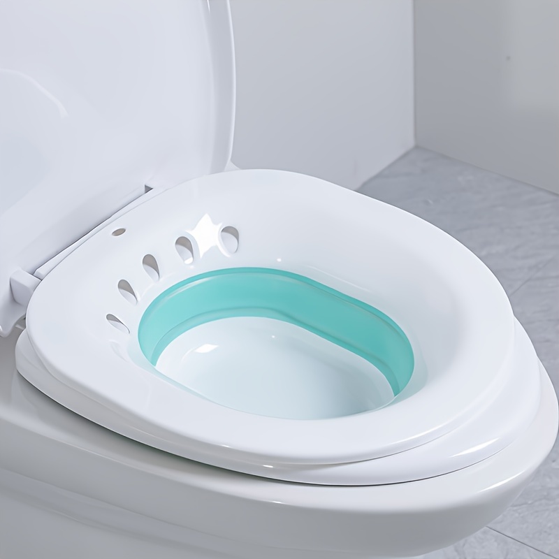Yoni Bain de siège pour hémorroïdes de toilette post-partum, bain de  trempage périnéal au-dessus du siège de toilette, lavabo pliable avec  chasse