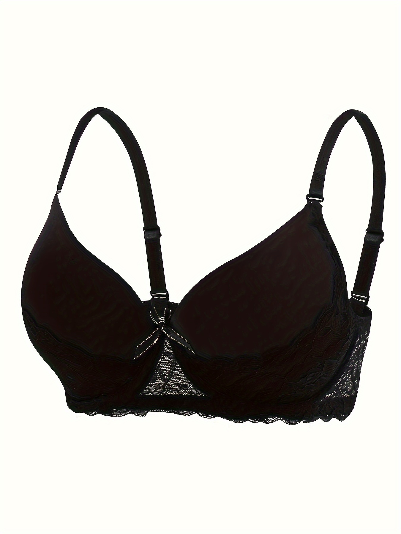 Lcce Contrast Push Bras Comfy Breathable Bow Tie Bra Women's - Temu