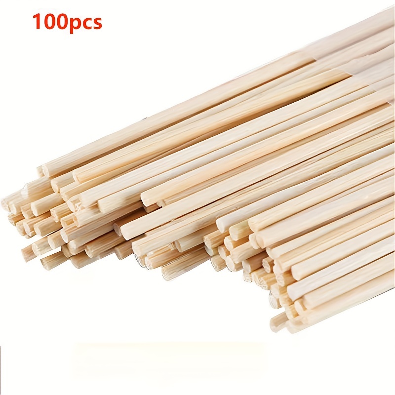 50 pcs 30cm Bamboo Sticks Rods Making Wooden Toys Crafting Wood Pieces  Crafts