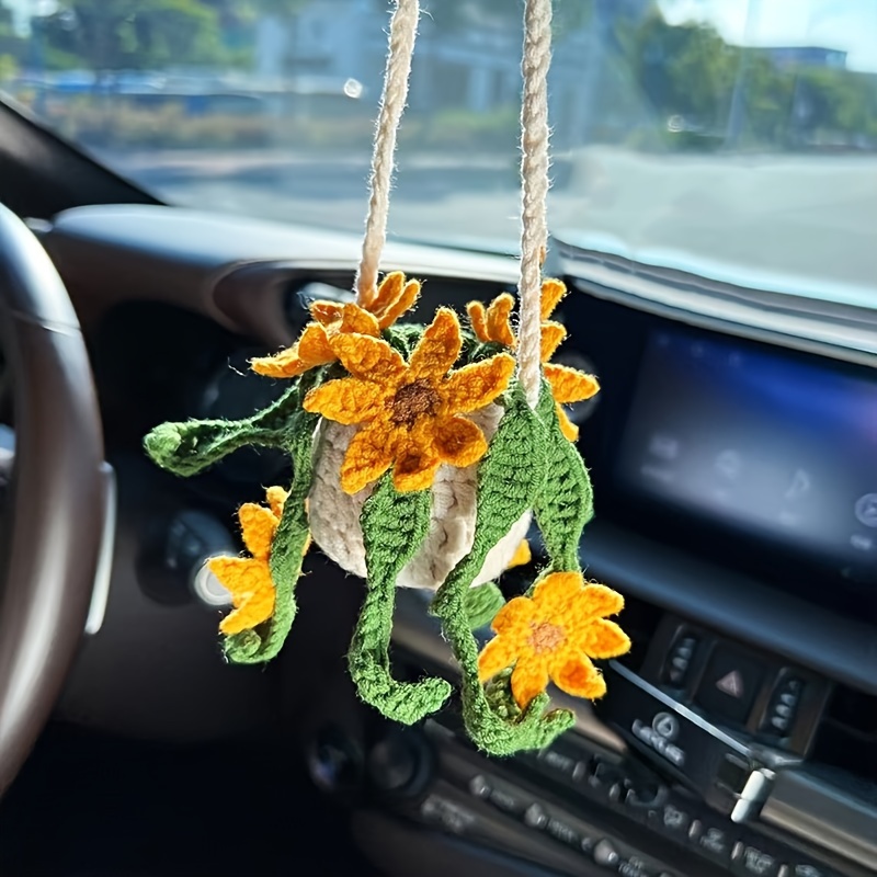 Car Plant Crochet Hanging Basket Hanging Plant For Car Decor - Temu New  Zealand