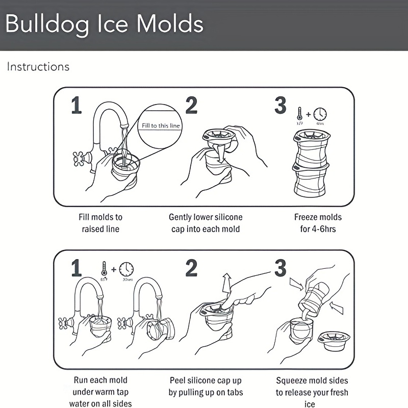 Ice Mold Bulldog Ice Silicone Moulds for Spirits Liquor Cocktails