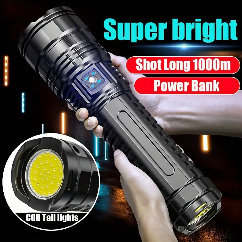 Powerful Led Flashlight Built-in Battery - Temu