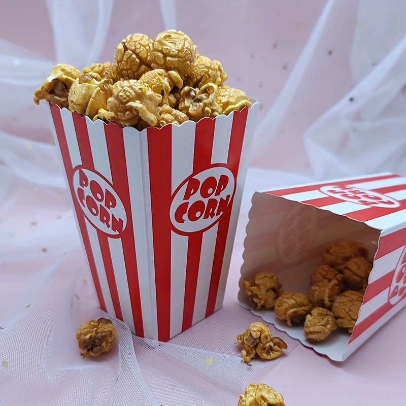 Relaxdays Sacchetti per Popcorn, Set da 60, a Righe, Feste Compleanno Tema  Cinema, Box Contenitore Cartone