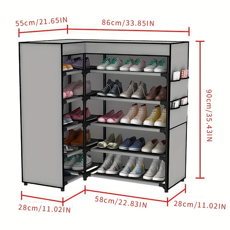 Buy Mopi Shoe Cabinet (White Flower Printed, 6 Shelf, 14 Pairs) With Cover  Metal Collapsible Shoe Stand Online at Low Prices in India - Paytmmall.com