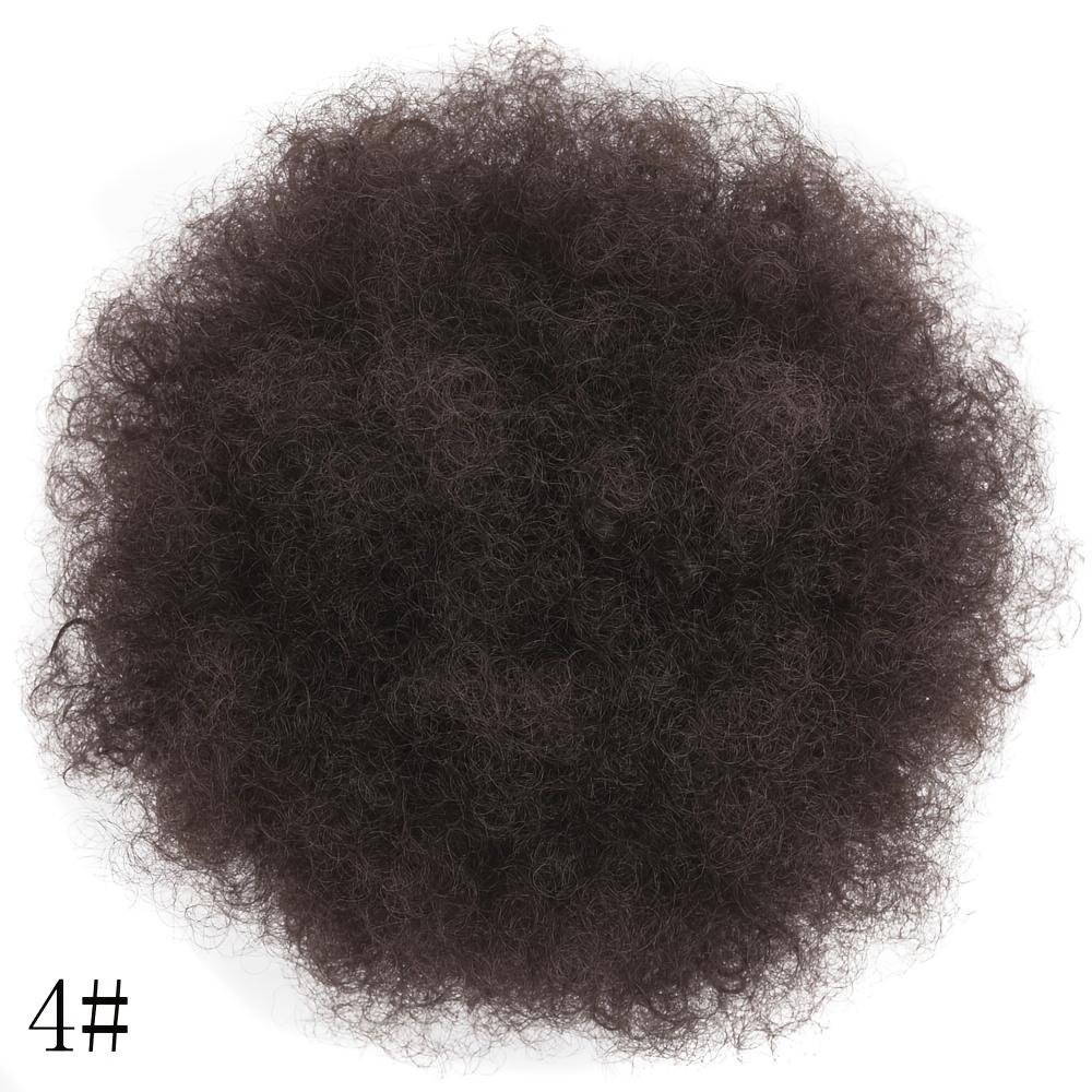 Short Afro Kinky Curly Ponytail Hair Extensions Clip On Drawstring Bun