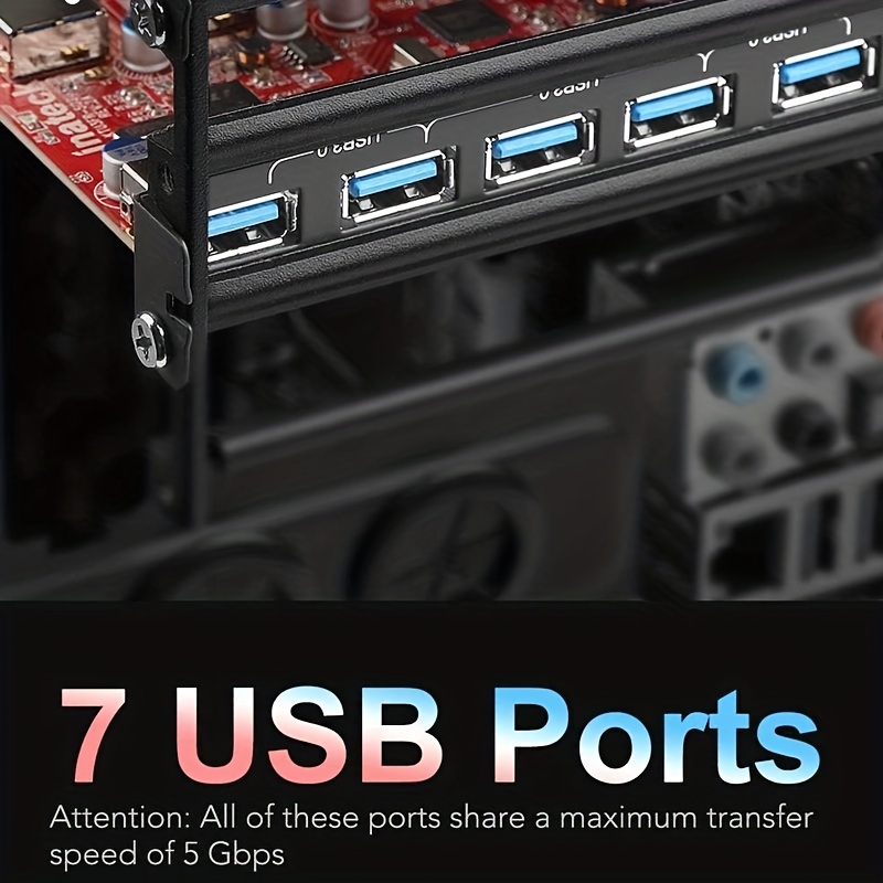 pcie to usb 3 0 7port usb a expansion card pci express internal usb 3 hub converter for desktop pcs riser card details 4