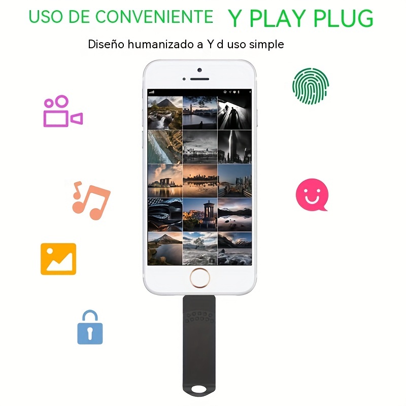  Gulloe - Memoria USB para iPhone de 128 GB, memoria USB de  almacenamiento externo para iPhone, iPad, computadora Android (azul claro)  : Celulares y Accesorios