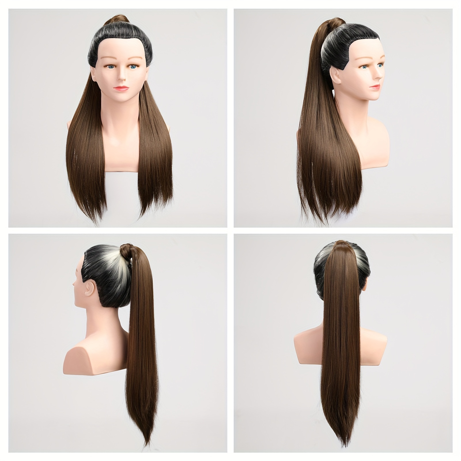 Long Straight Ponytail Extensions Synthetic Clip In Hair Extensions
