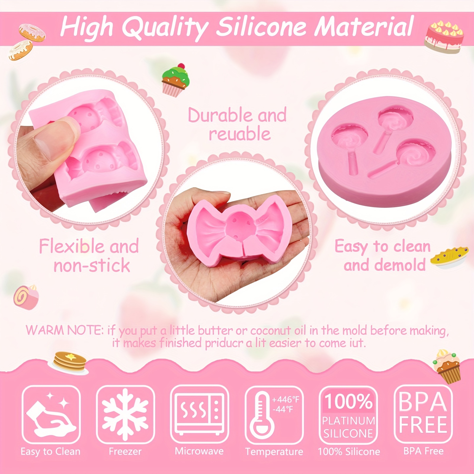 Mini Bow Silicone Fondant Molds Bowknot Fondant Chocolate Candy Molds Bow  Sugar Craft DIY Cake Molds for Birthday Party Cake Cupcake Decoration Set  of 3