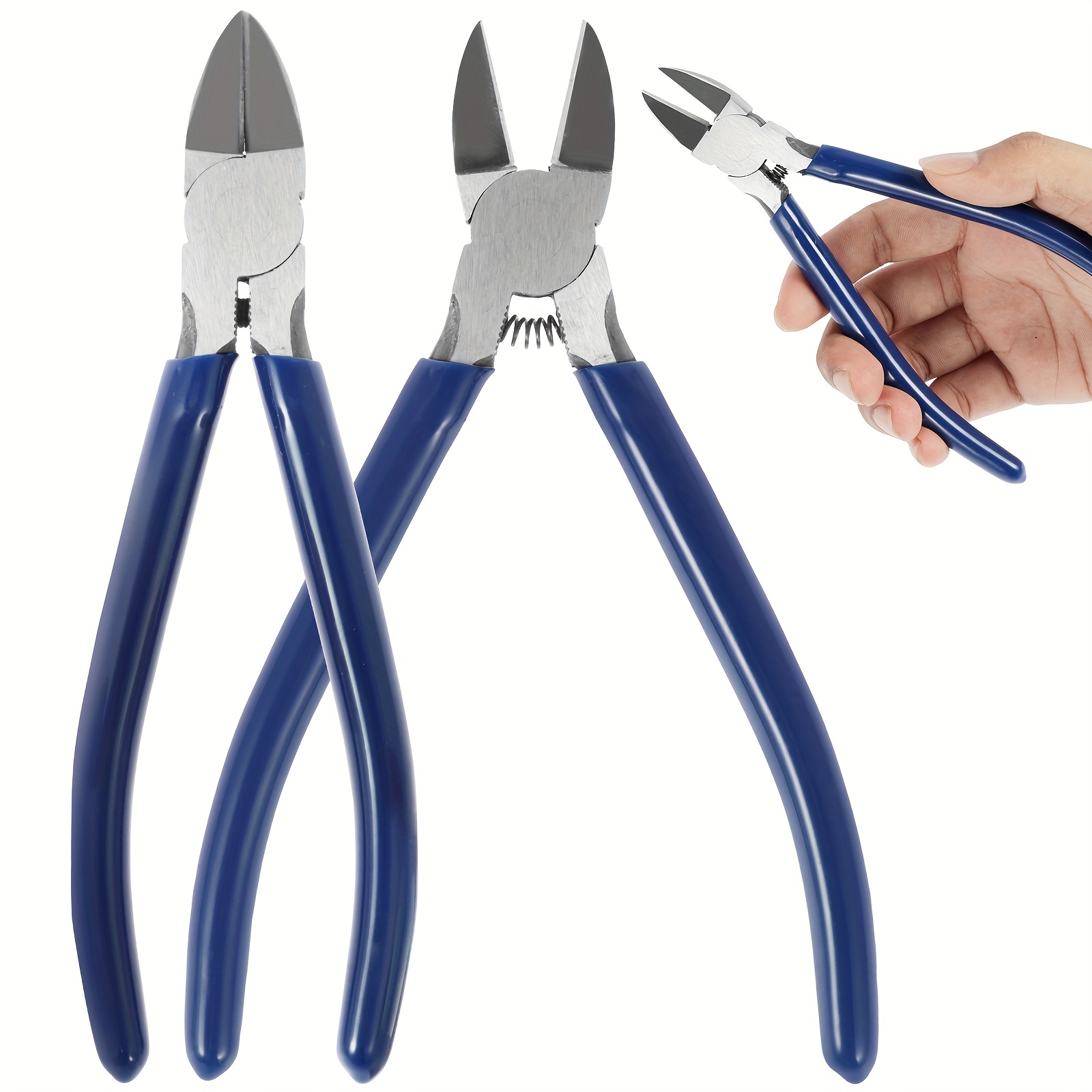 6pcs Side Cutters Flush with Spring,Small Wire Cutters for Jewelry Making,Precision Wire Snips,Side Cutting Pliers,Zip Tie Cutter
