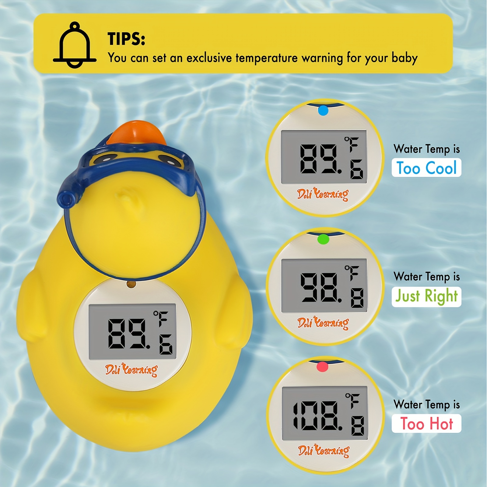 Water & Room Temperature Thermometer Digital Baby Bath Thermometer Baby  Safety 