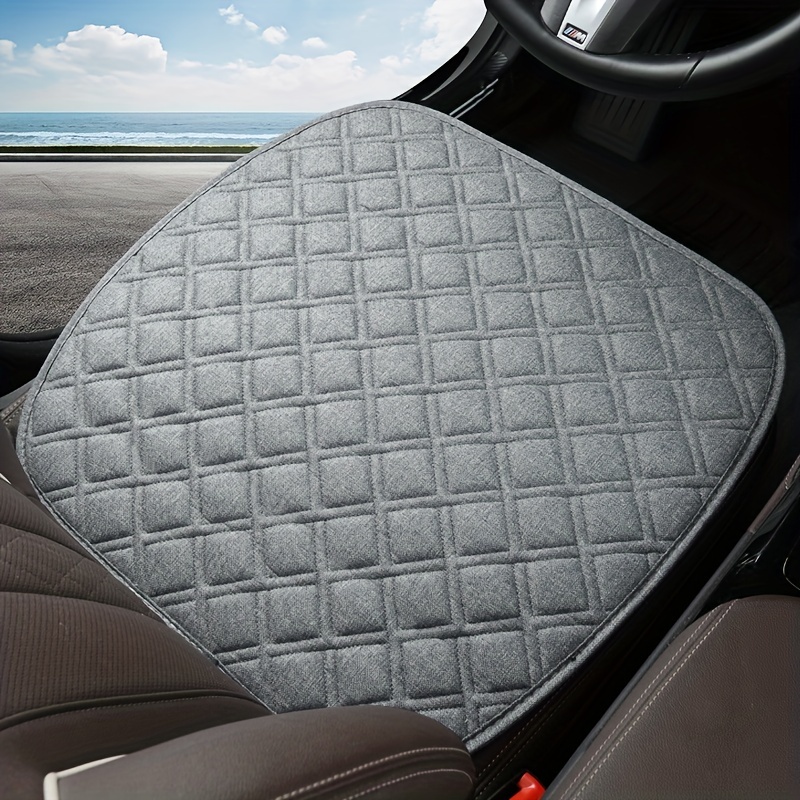 1pc Front Car Seat Cushion, Non-Slip Rubber Bottom With Storage