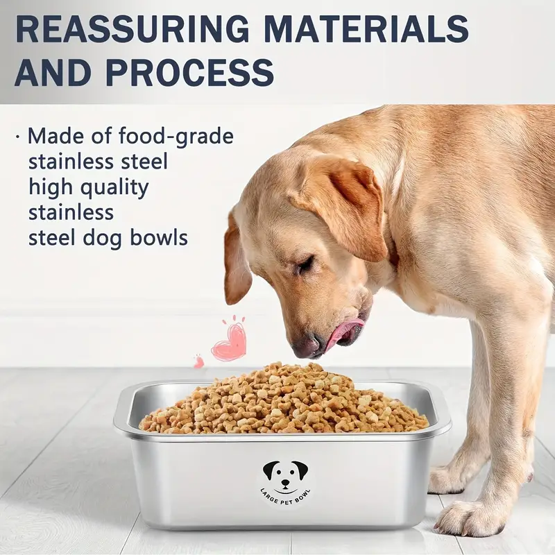 Stainless Steel Dog Bowl, High Capacity Metal Dog Food Bowl Water Bowl For  Large And Extra Large Sized Dogs, 1 Gallon - Temu