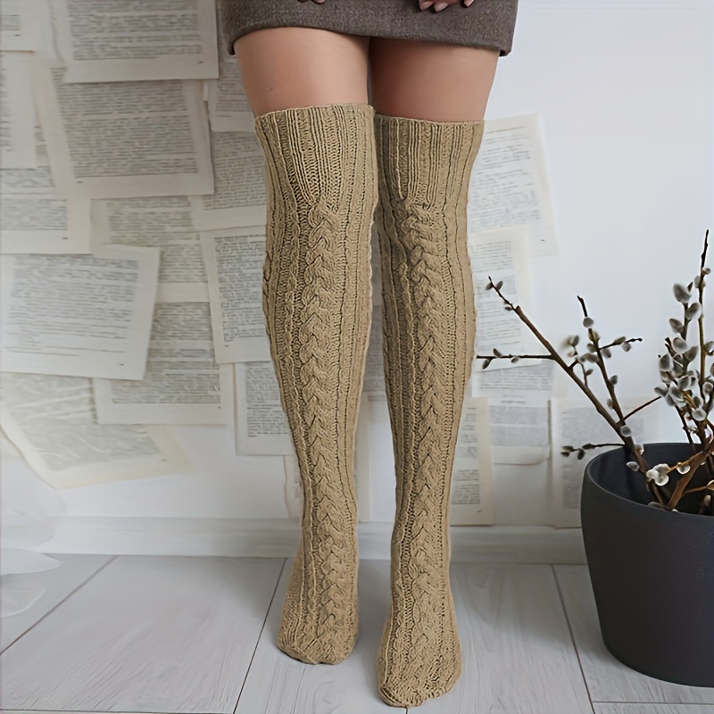 Kcocoo Winter Women Keep Warm Stripe Sock Mid Length Togo