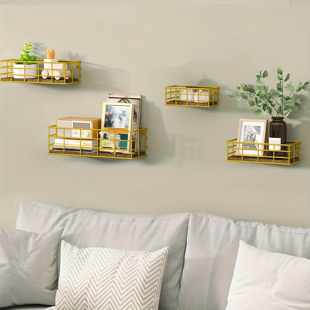 Small Adhesive Wall Shelves Acrylic Display Rack Mini Floating Shelves,  Aesthetic Room Decor, Home Decor, Bedroom Decor - Temu