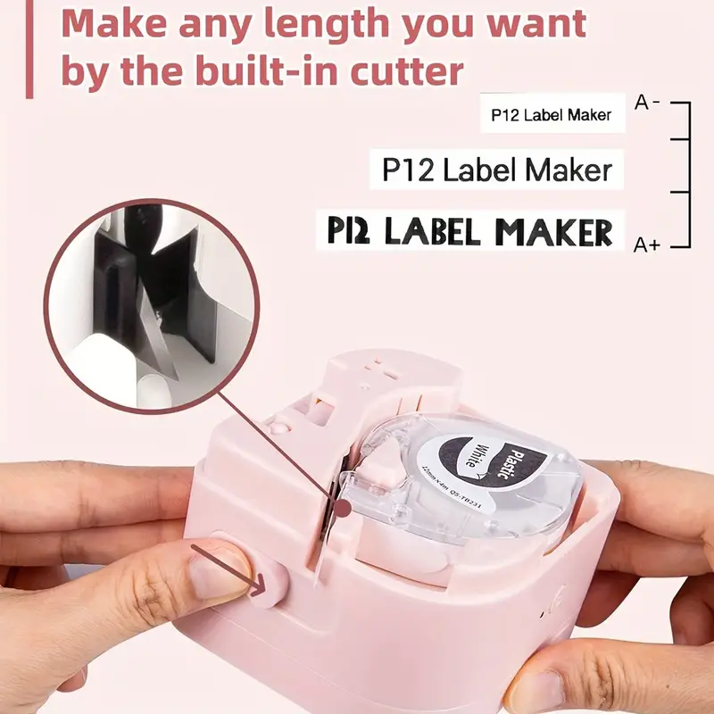 label maker p12 pro rechargeable label maker machine with tape mini thermal label printer for labeling home office bt handheld label maker for organizing with label maker tape 12mm details 6
