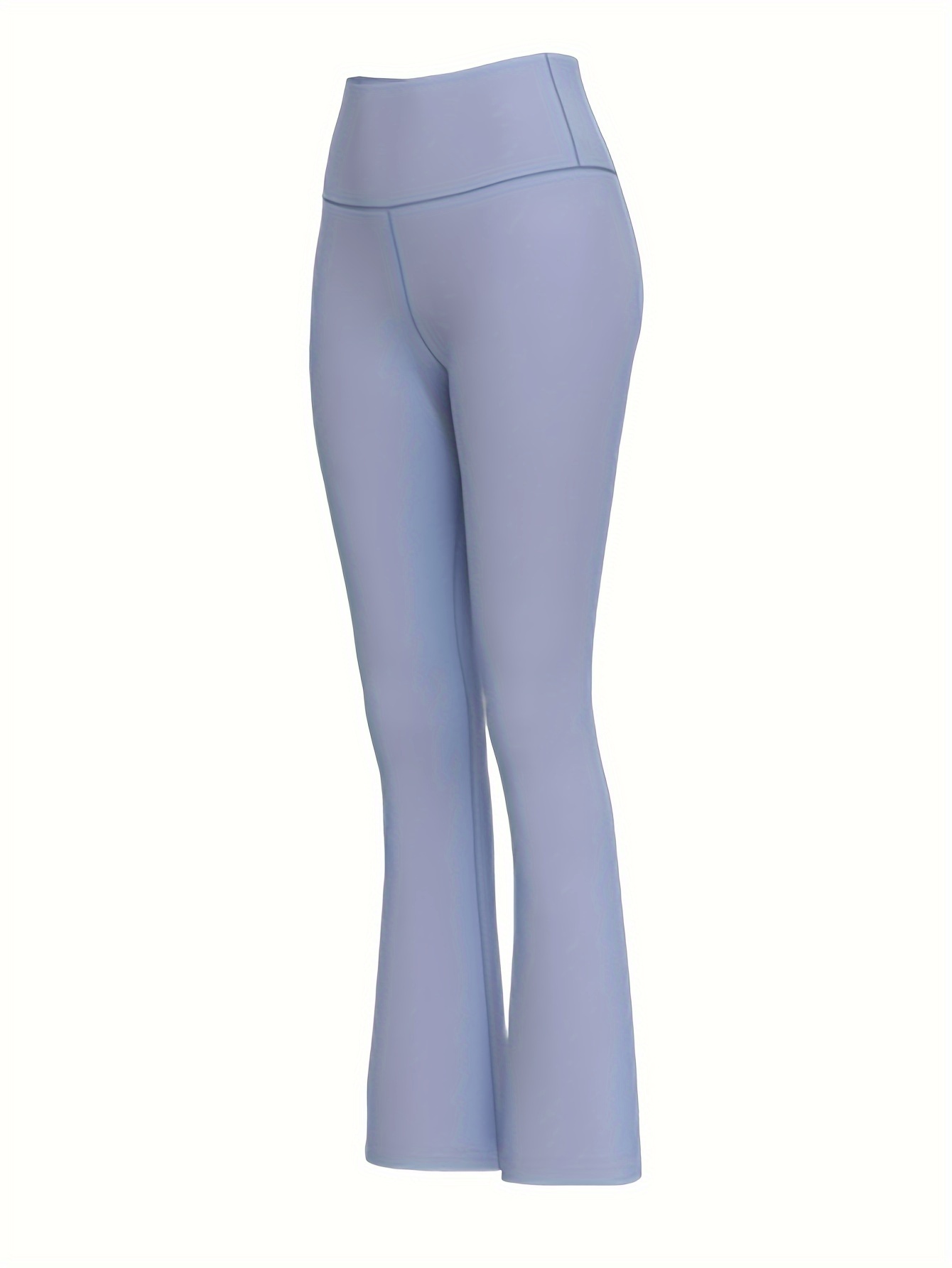 Solid Color Fleece Lined Yoga Flared Pants, Warm High Waist Fitness Wide  Leg Bell Bottom Pants, Women's Activewear