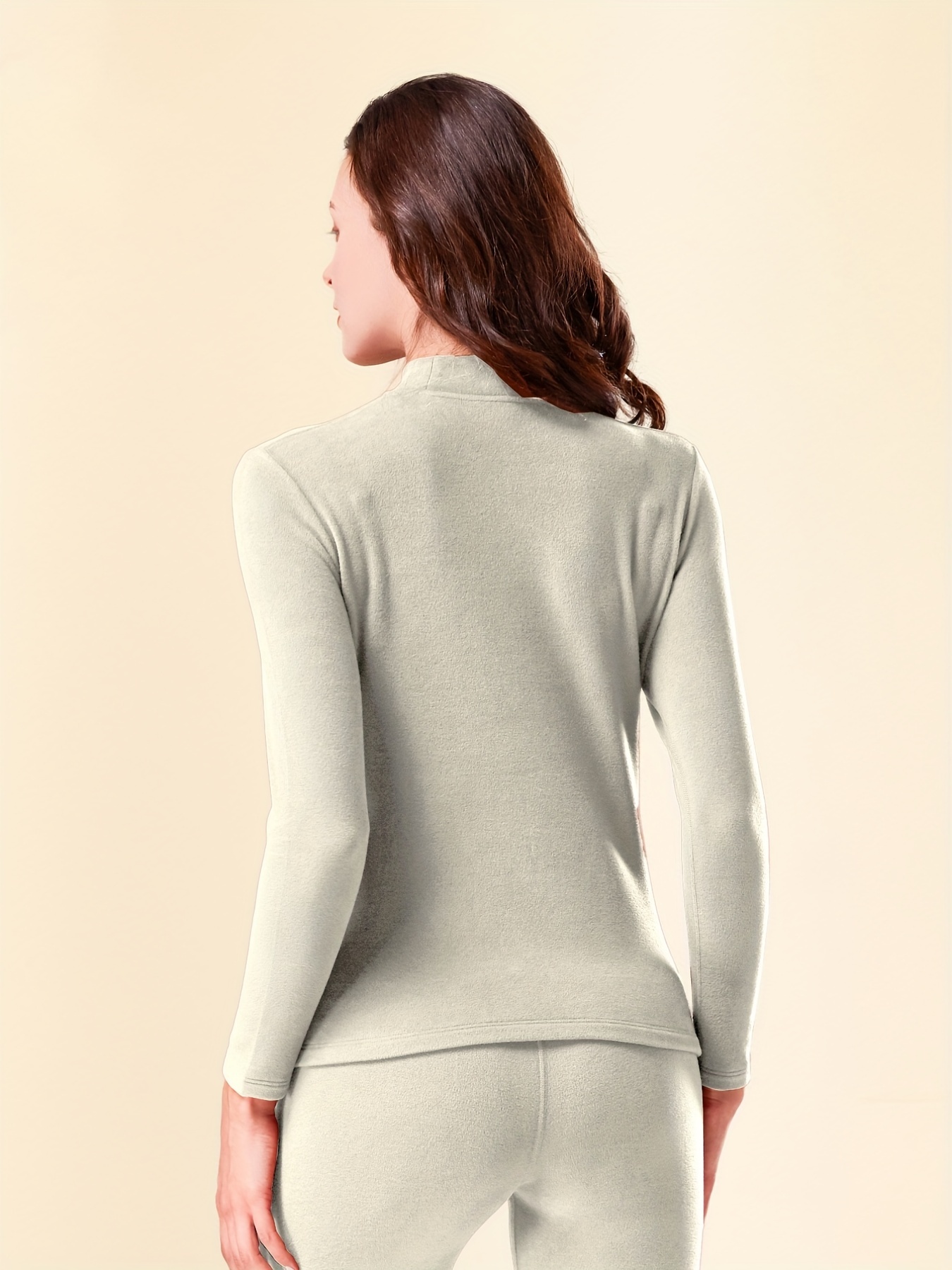 Simple Solid Thermal Underwear Soft Comfortable Long Sleeve - Temu