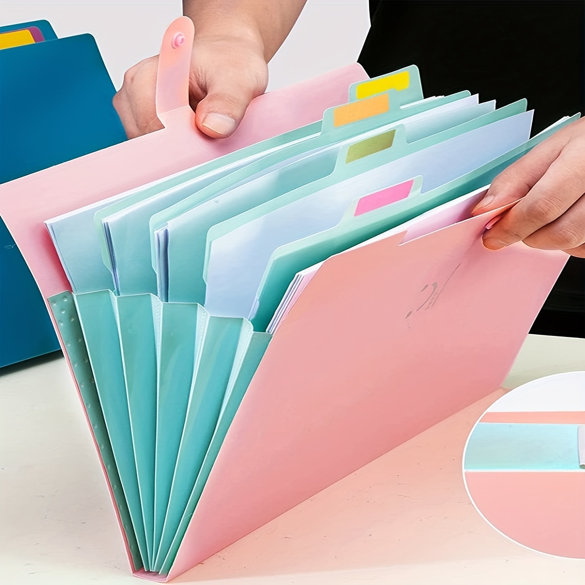 3 Holes File Folder Storage Pockets A4 Size Capacity - Temu Japan