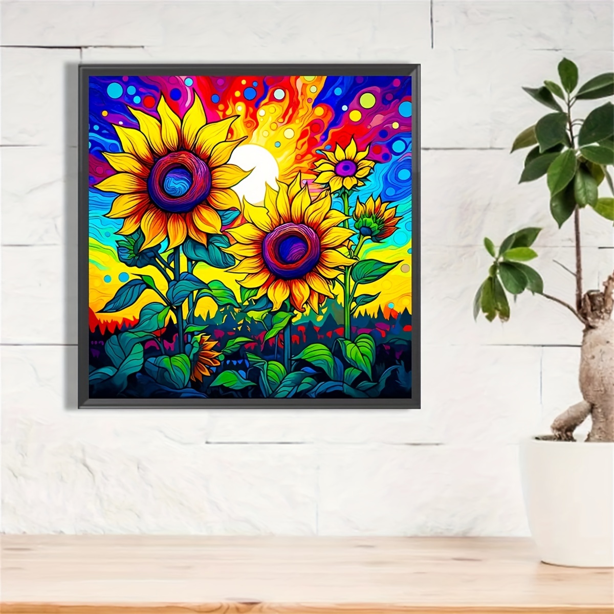 Sunflower Diamond Painting Handmade DIY Cross Stitch Decorative Hanging  Painting Ornaments Full Of Diamonds Handmade Stickers Material Package