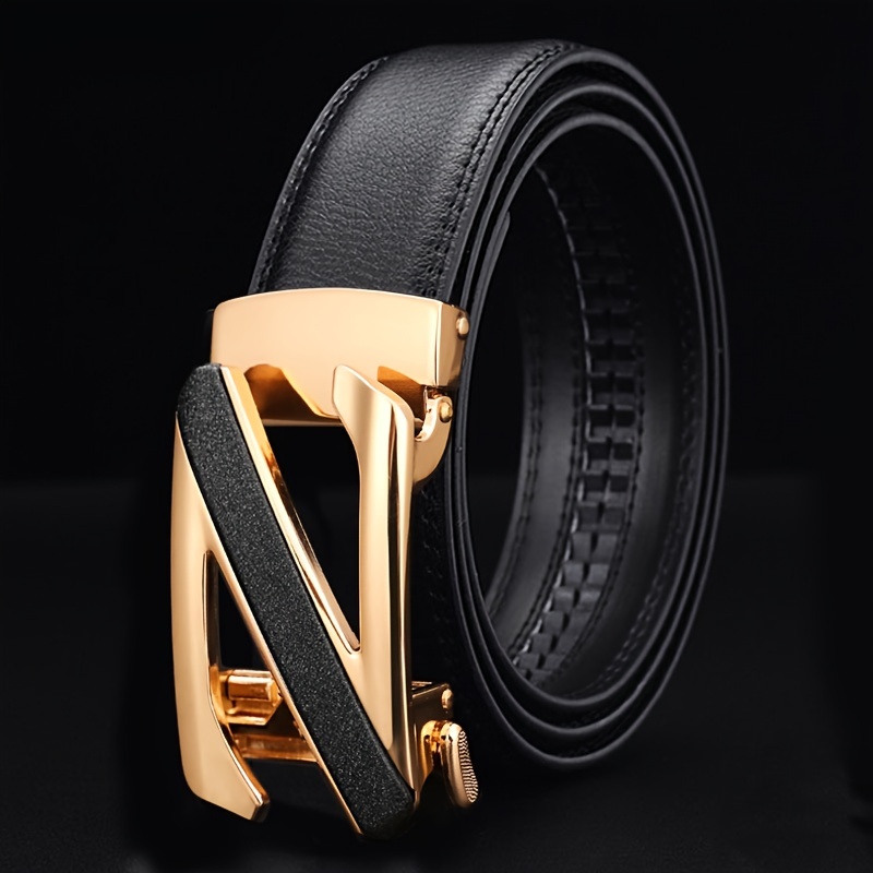 Men's Letter Leather Business Casual Pants Belt