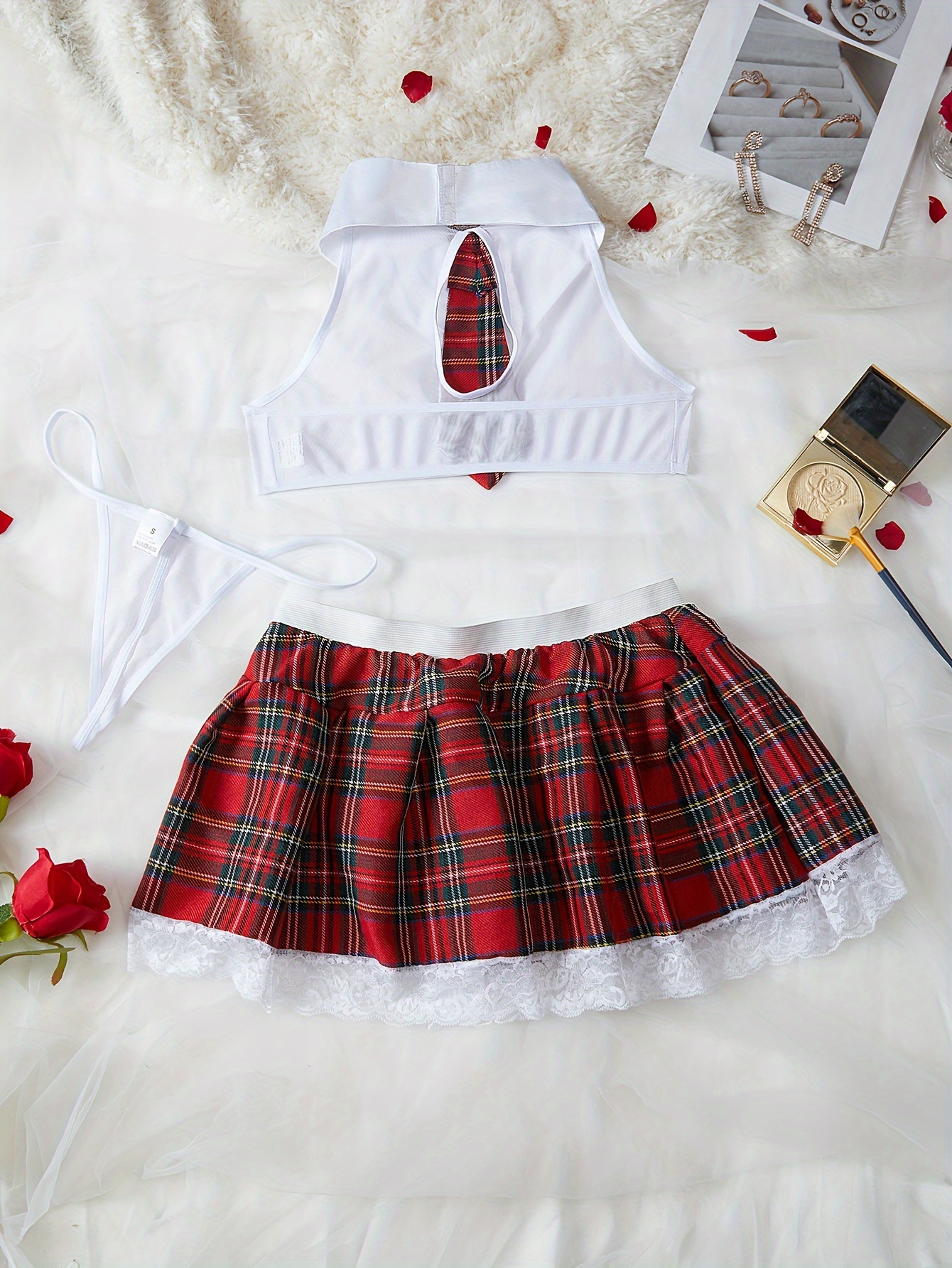 Music Festival Sexy Cosplay Costume Colorblock Plaid Print - Temu Canada