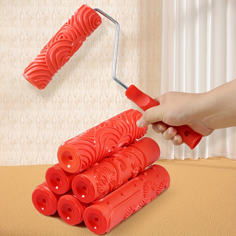 Decorative Paint Roller Pattern Embossed Texture Painting Tools for Wall  Rubber