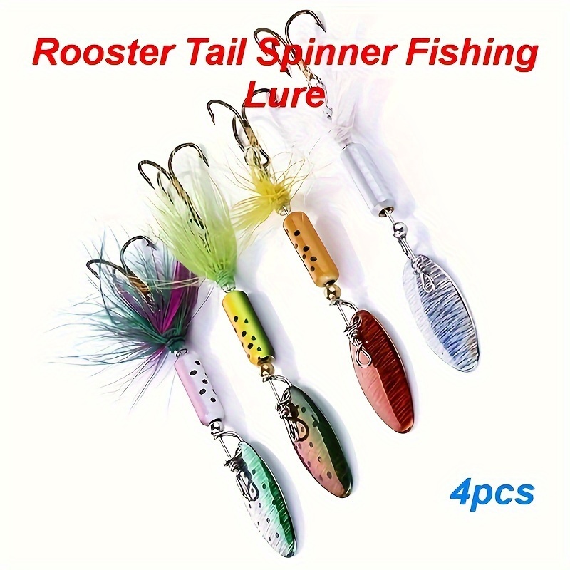 4er-Set, rotierendes Glitzer-Kder - 0,12Oz (3,5G) 6,5cm (65Mm)  Jig-Hakenkder fr Salzwasser- und Swasserfischen - * zum Fangen von *  Barsch und *