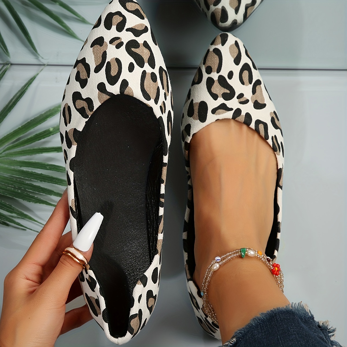 Leopard on sale flat shoes