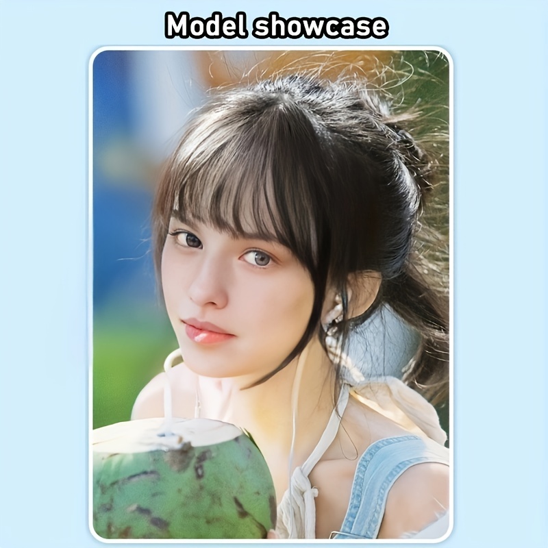 Summer Bangs Wig Light Natural Hair Forehead Trimming Rehaired Bangs Wig