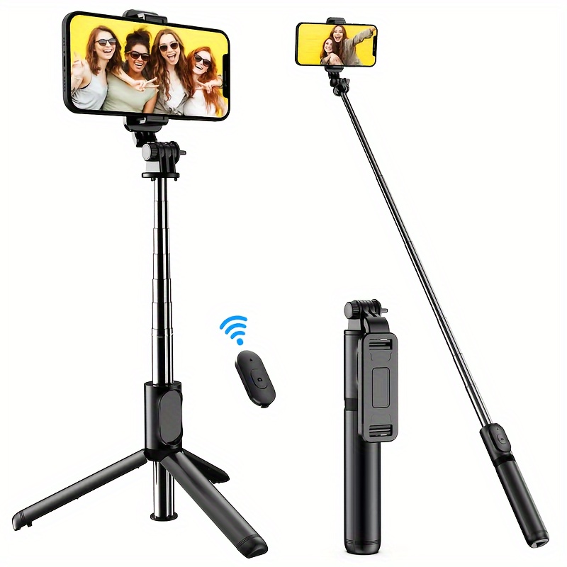 Mini palo selfie, trípode extensible de 27.7 pulgadas para teléfono con  control remoto inalámbrico, luces de relleno LED, trípode de viaje estable  y
