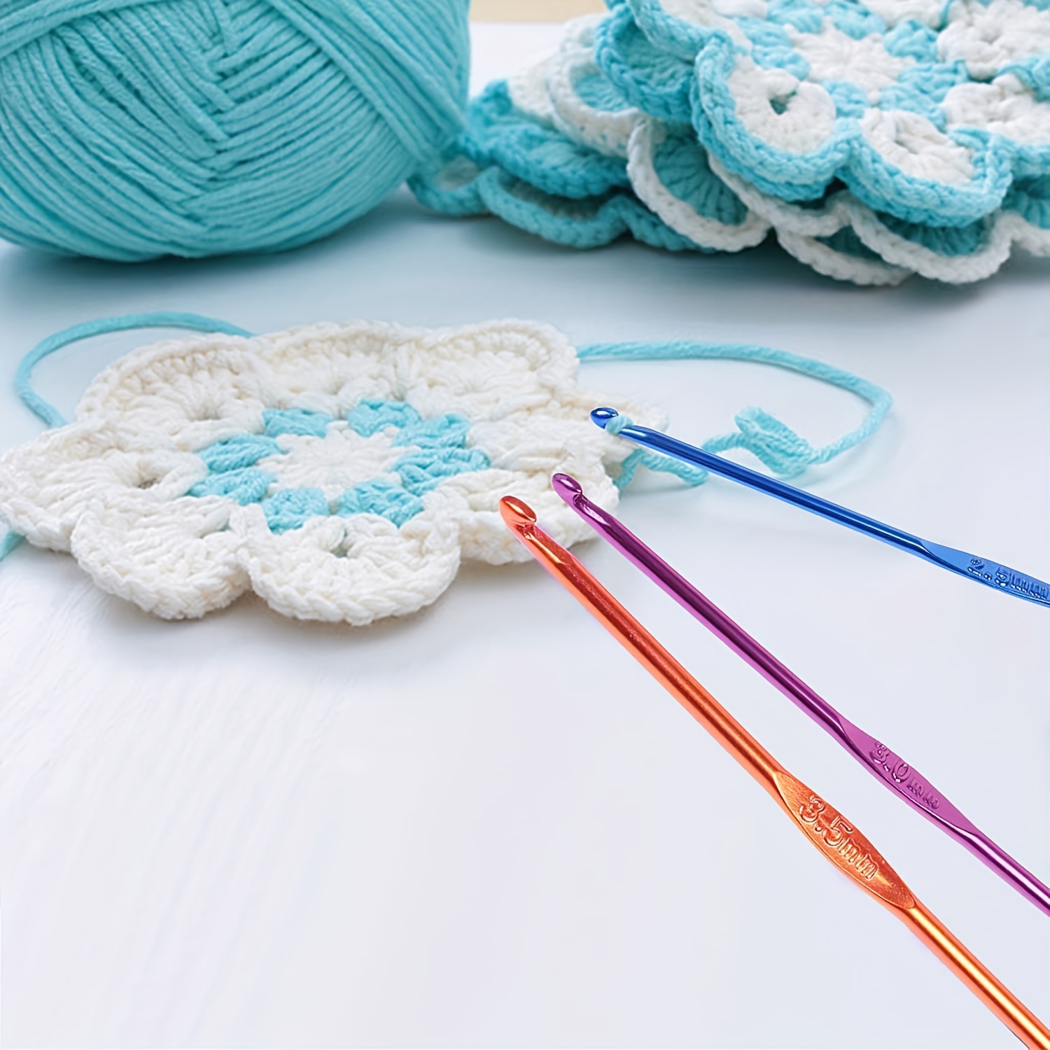 Crochet Hook Kit Knitting Needles Multicolor Aluminum - Temu
