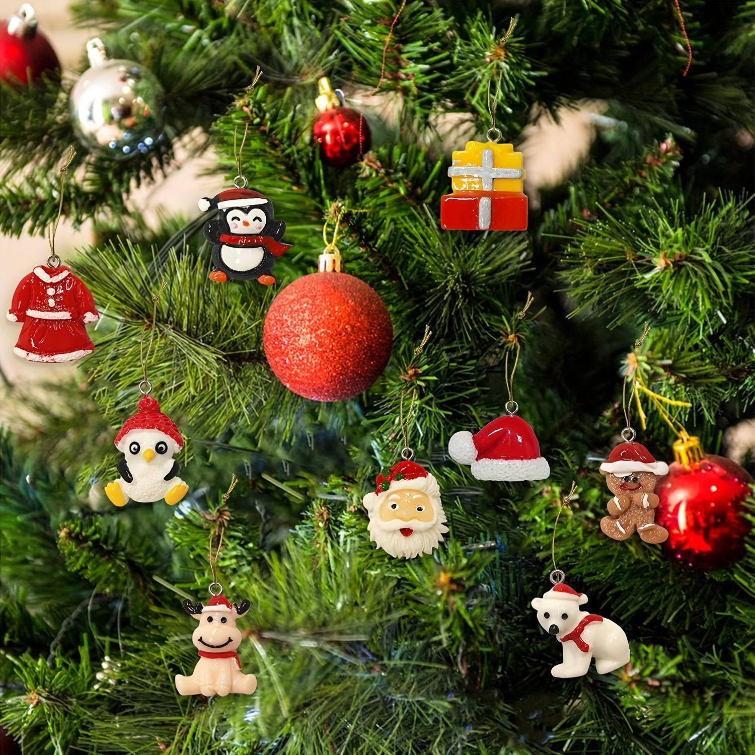 Christmas Assorted Craft Resin Ornaments Miniature Ornaments - Temu