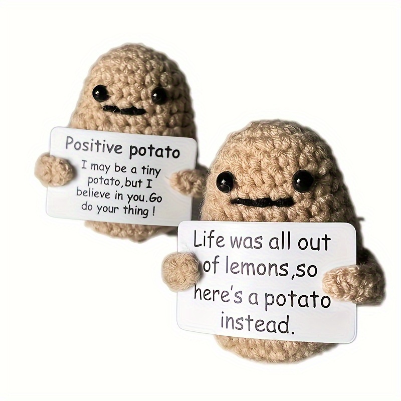 1 pc, Patate positive amusante, poupée tricotée amusante en laine