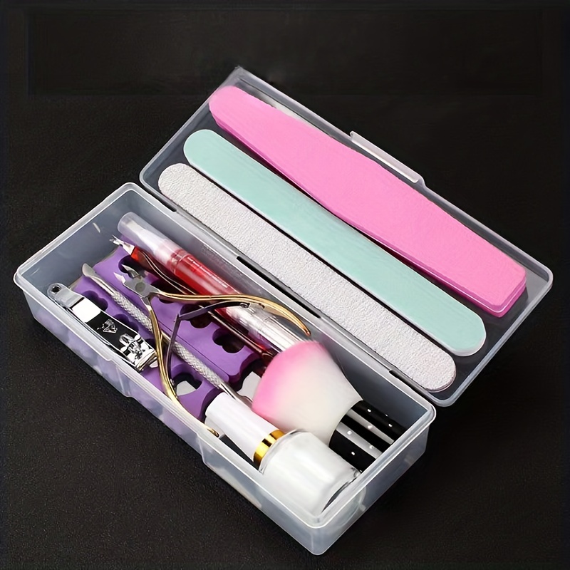 Plastic Nail Storage Box Nail Tools Cosmetics Storage - Temu Canada