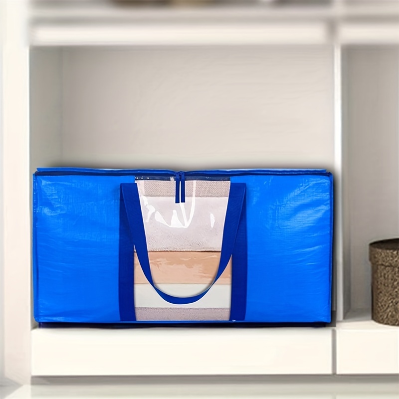 2Pcs Heavy Duty Extra Large Storage Bags Blue Moving Bag for Clothing  Blanket Storage Handles Totes Luggage Bag Toy Organizer 