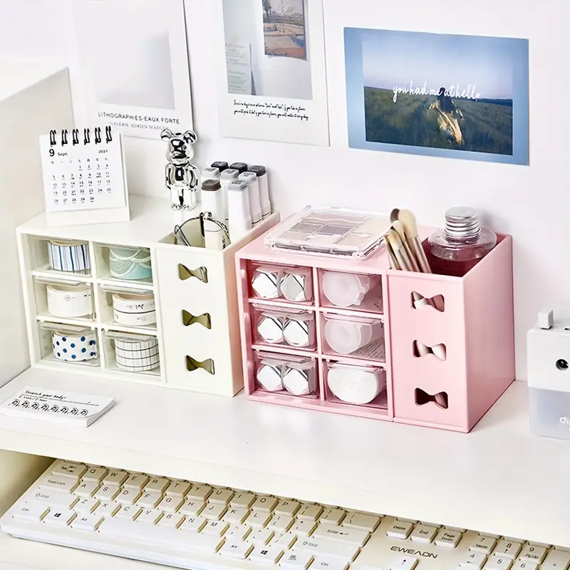Desktop Storage Box, Jewelry Drawer, Plastic Cosmetic Container