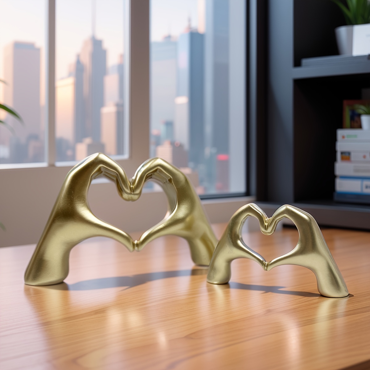 Golden Heart Hands Gesture Decoration Modern Love Hand Sculpture  Personalized Decor Creative Romantic Love You Heart Figurines Desk Decor  Valinetine's