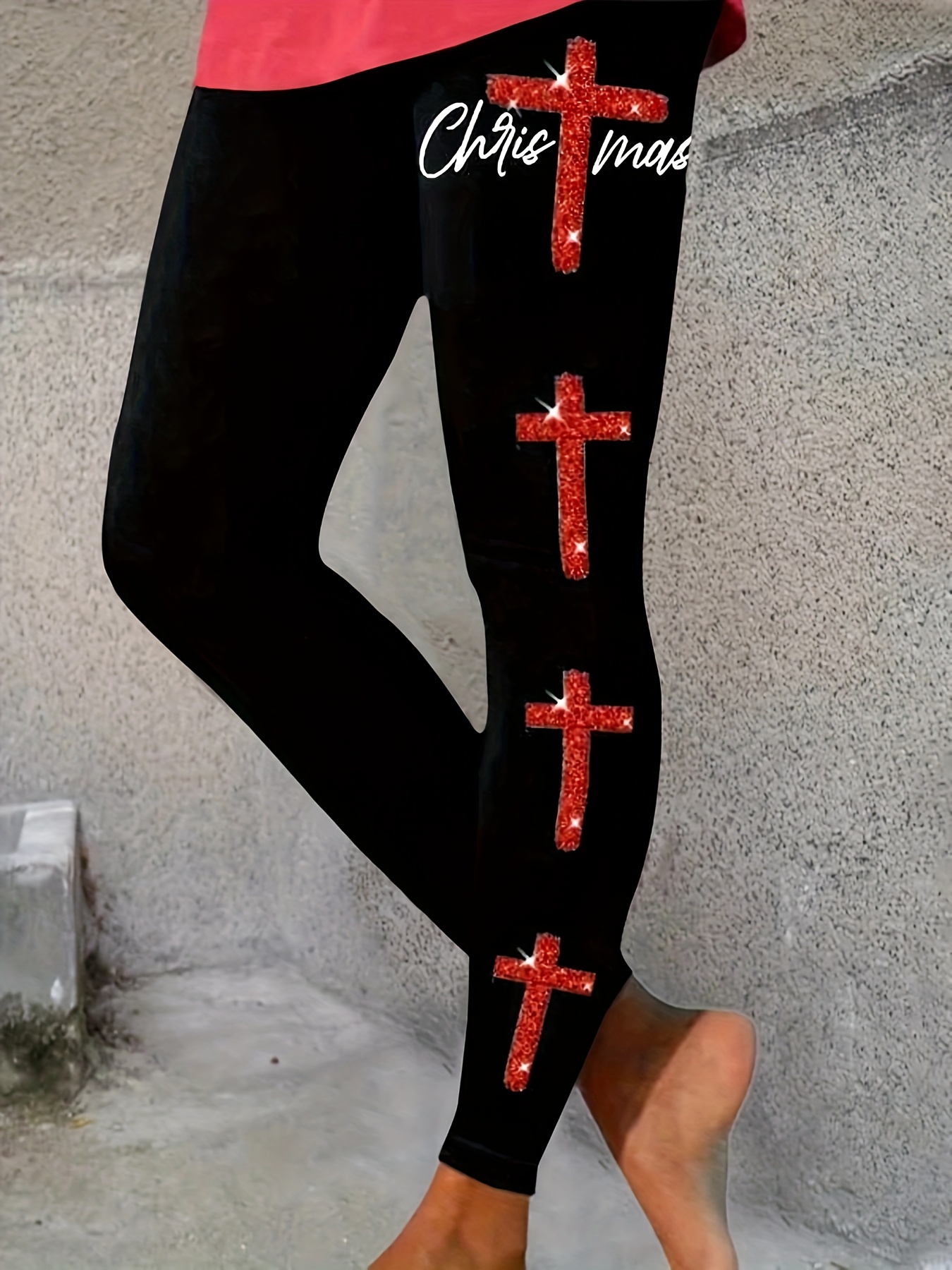 RIDWJLS Leggins de Navidad para mujer, pantalones de Navidad para mujer,  ajustados, de Santa Claus, opacos, de cintura alta, medias navideñas,  divertidas, para yoga, elásticas, para mujer, AG., S: : Moda