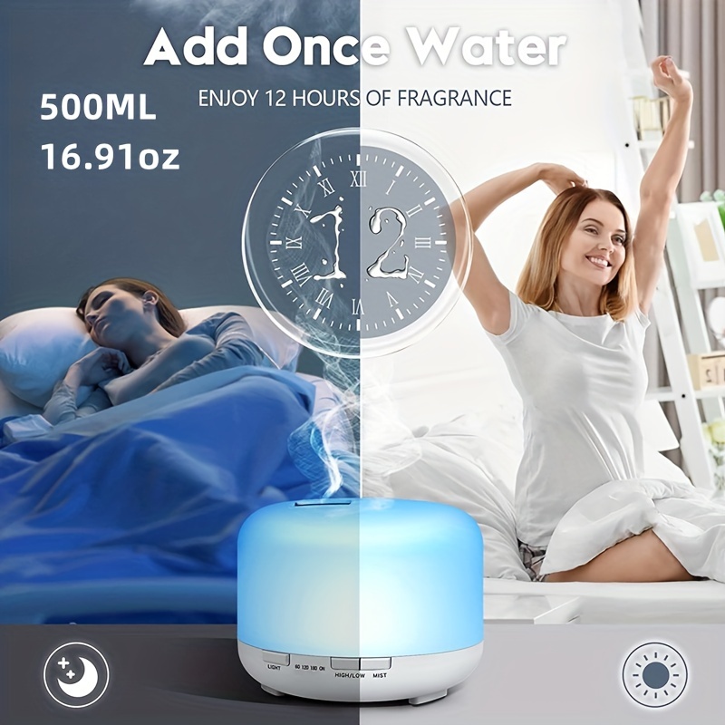 Premium Essential Oil Diffuser Humidifier 7 Led Color - Temu